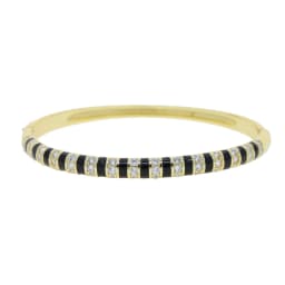 Gold Color Black White Pink Orange Enamel Clear CZ Colorful Fashion Women Bangle Bracelet 2021 New