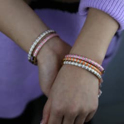 Gold Color Black White Pink Orange Enamel Clear CZ Colorful Fashion Women Bangle Bracelet 2021 New