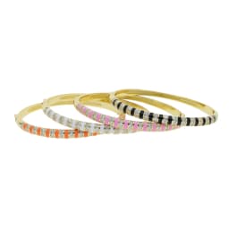 Gold Color Black White Pink Orange Enamel Clear CZ Colorful Fashion Women Bangle Bracelet 2021 New