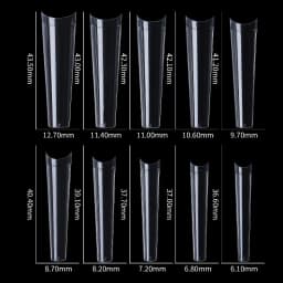500 Pcs XXL Long C Curve Artificial False Nails Acrylic Ballerina Transparent Natural Tips Guide Capsule Max French Nails Tips
