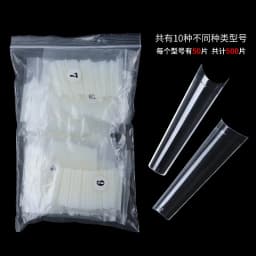 500 Pcs XXL Long C Curve Artificial False Nails Acrylic Ballerina Transparent Natural Tips Guide Capsule Max French Nails Tips