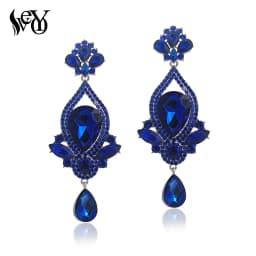 VEYO Classic Lady Long Crystal Drop Earrings Luxury Wedding Earrings for Women Fashion Jewelry 2023New Gift