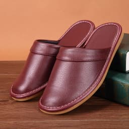 Affordable PU Leather Slipper Men's Home Shoes Winter Waterproof Slippers Unisex Indoor Shoes Room Guest Slipper Man Flip Flops