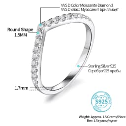 ATTAGEMS Moissanite Diamond Rings Jewelry Women Engagement Ring 925 Sterling Silver Jewelry Wedding Moissanite Band Ring