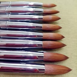 Black Metal Handle Kolinsky Sable Round 1PCS Nail Art Acrylic UV Gel Builder Painting Drawing Brushes Pens Cuticle Pusher Tool