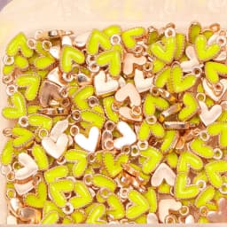 100Pcs 7x8MM Colorful Heart Pendant Enamel Charm for Couples Bracelet Earrings Keychain Jewelry Making DIY Ornament Wholesale