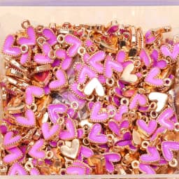 100Pcs 7x8MM Colorful Heart Pendant Enamel Charm for Couples Bracelet Earrings Keychain Jewelry Making DIY Ornament Wholesale
