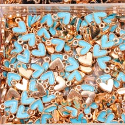 100Pcs 7x8MM Colorful Heart Pendant Enamel Charm for Couples Bracelet Earrings Keychain Jewelry Making DIY Ornament Wholesale