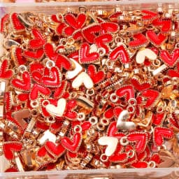 100Pcs 7x8MM Colorful Heart Pendant Enamel Charm for Couples Bracelet Earrings Keychain Jewelry Making DIY Ornament Wholesale