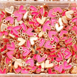 100Pcs 7x8MM Colorful Heart Pendant Enamel Charm for Couples Bracelet Earrings Keychain Jewelry Making DIY Ornament Wholesale
