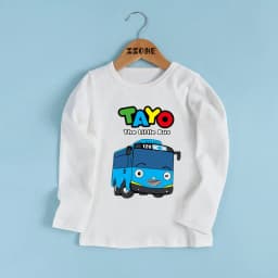Tayo the Little Bus Print Cartoon Kids T shirt Funny Casual Children Clothes Autumn Baby Boys Girls Long Sleeve T-shirt,LKP5837