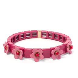 New Fashion Flower Charms Bracelets Bohemian Colorful Beads Elastic Bracelets Rainbow Color Bohe Couple Bangle For Women