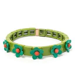 New Fashion Flower Charms Bracelets Bohemian Colorful Beads Elastic Bracelets Rainbow Color Bohe Couple Bangle For Women
