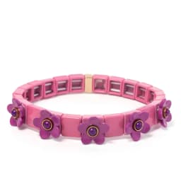 New Fashion Flower Charms Bracelets Bohemian Colorful Beads Elastic Bracelets Rainbow Color Bohe Couple Bangle For Women