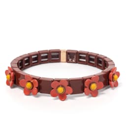 New Fashion Flower Charms Bracelets Bohemian Colorful Beads Elastic Bracelets Rainbow Color Bohe Couple Bangle For Women