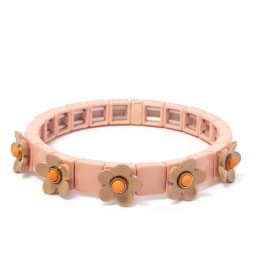 New Fashion Flower Charms Bracelets Bohemian Colorful Beads Elastic Bracelets Rainbow Color Bohe Couple Bangle For Women