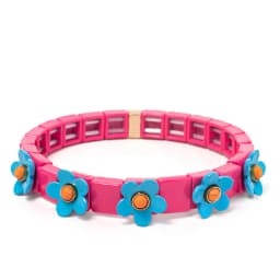 New Fashion Flower Charms Bracelets Bohemian Colorful Beads Elastic Bracelets Rainbow Color Bohe Couple Bangle For Women