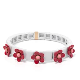 New Fashion Flower Charms Bracelets Bohemian Colorful Beads Elastic Bracelets Rainbow Color Bohe Couple Bangle For Women