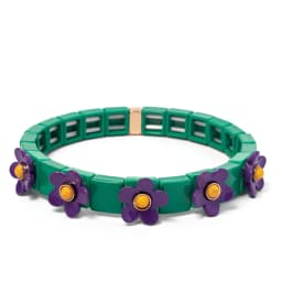 New Fashion Flower Charms Bracelets Bohemian Colorful Beads Elastic Bracelets Rainbow Color Bohe Couple Bangle For Women