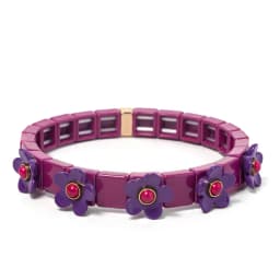 New Fashion Flower Charms Bracelets Bohemian Colorful Beads Elastic Bracelets Rainbow Color Bohe Couple Bangle For Women