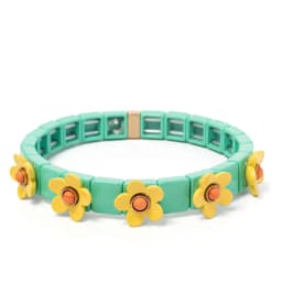 New Fashion Flower Charms Bracelets Bohemian Colorful Beads Elastic Bracelets Rainbow Color Bohe Couple Bangle For Women