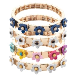 New Fashion Flower Charms Bracelets Bohemian Colorful Beads Elastic Bracelets Rainbow Color Bohe Couple Bangle For Women