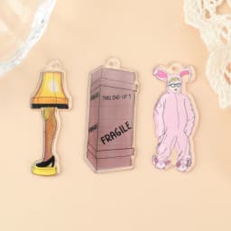 6Pcs Christmas Charms Creative Acrylic Leg Lamp Pendant For Necklace Keychain Diy Making Accessories