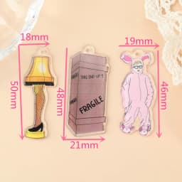 6Pcs Christmas Charms Creative Acrylic Leg Lamp Pendant For Necklace Keychain Diy Making Accessories