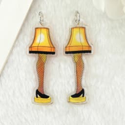 6Pcs Christmas Charms Creative Acrylic Leg Lamp Pendant For Necklace Keychain Diy Making Accessories