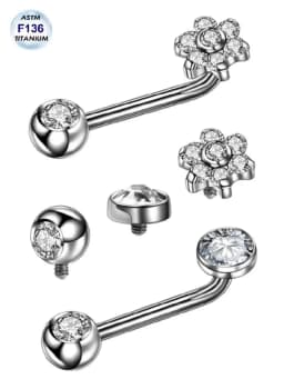 Starose Implant Grade ASTM F136 Titanium Dermal Piercing Female VCH Piercing Ornament Vertical Clitoral Hood Belly Eyebrow Ring