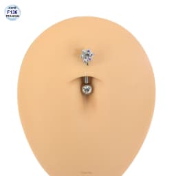 Starose Implant Grade ASTM F136 Titanium Dermal Piercing Female VCH Piercing Ornament Vertical Clitoral Hood Belly Eyebrow Ring