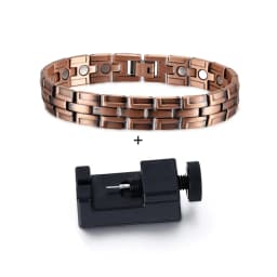 Vinterly Magnetic Pure Copper Bracelet Men 12mm Wide Wristband Metal Magnet Therapy Hand Chain Link Health Energy Male Jewelry