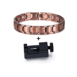 Vinterly Magnetic Pure Copper Bracelet Men 12mm Wide Wristband Metal Magnet Therapy Hand Chain Link Health Energy Male Jewelry
