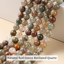 Natural Mixed Rutilated Quartz Beads Round Loose Spacer Colorful Hair Crystal Stone For Jewelry Making Diy Bracelet Accessories