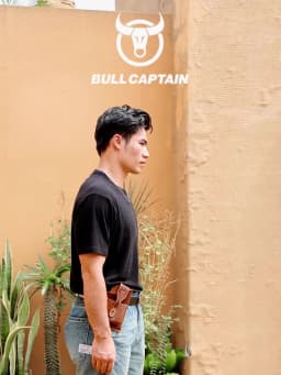 BULLCAPTAIN 2023 New Men's Leather Waist Bag Can Be Used For 5.5-6.8-Inch Mobile Phone Carrying Cigarette Case Outdoor Bag