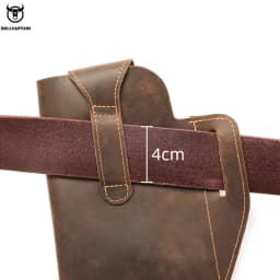 BULLCAPTAIN 2023 New Men's Leather Waist Bag Can Be Used For 5.5-6.8-Inch Mobile Phone Carrying Cigarette Case Outdoor Bag
