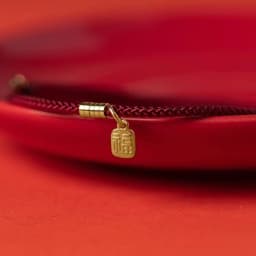 Handmade Gold Color Fu Blessing Size Adjust Bracelet Women Men Red String Hand Woven Bangles Drop Shipping