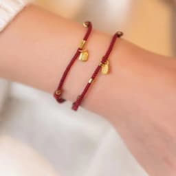 Handmade Gold Color Fu Blessing Size Adjust Bracelet Women Men Red String Hand Woven Bangles Drop Shipping