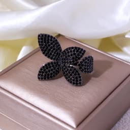 New Fashion Luxury Cubic Zirconia Women's Rings Oversized Butterfly Flower Rings for Women Open Resizable Female Engagement Ring