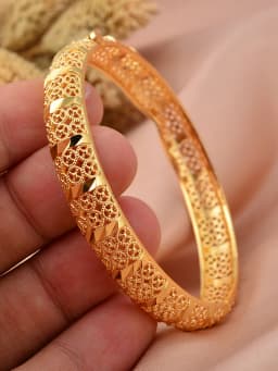 Round Flower Shape Gold Color Bangles for Women Men Algerian Wedding Bracelets 2.36 Long Chain French Jewelry
