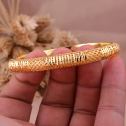 Round Flower Shape Gold Color Bangles for Women Men Algerian Wedding Bracelets 2.36 Long Chain French Jewelry