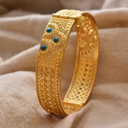 Round Flower Shape Gold Color Bangles for Women Men Algerian Wedding Bracelets 2.36 Long Chain French Jewelry