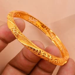 Round Flower Shape Gold Color Bangles for Women Men Algerian Wedding Bracelets 2.36 Long Chain French Jewelry