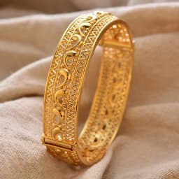 Round Flower Shape Gold Color Bangles for Women Men Algerian Wedding Bracelets 2.36 Long Chain French Jewelry