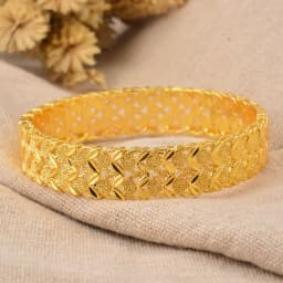Round Flower Shape Gold Color Bangles for Women Men Algerian Wedding Bracelets 2.36 Long Chain French Jewelry
