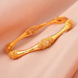 Round Flower Shape Gold Color Bangles for Women Men Algerian Wedding Bracelets 2.36 Long Chain French Jewelry