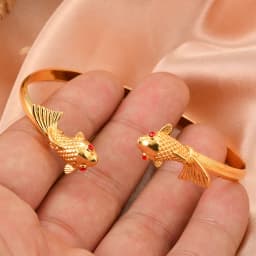 Round Flower Shape Gold Color Bangles for Women Men Algerian Wedding Bracelets 2.36 Long Chain French Jewelry