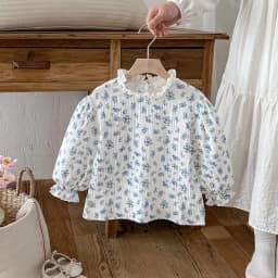 Toddler Girls Long Sleeve Tops Autumn Linen Cotton Solid Ruffle T-Shirt Floral Shirts for Kids Casual Tees Girls Blouses 1-6T