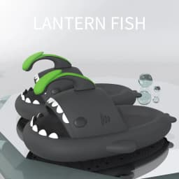 4cm Thick Sole Shark Slippers For Women Men Indoor Beach Slides Cute DIY Night Glowing Lantern Couples Summer Street Sandals