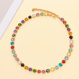 2023 New Design Zircon Necklace For Women Colorful Pearl and Crystal Choker Claw Setting Diamond Jewelry Gift